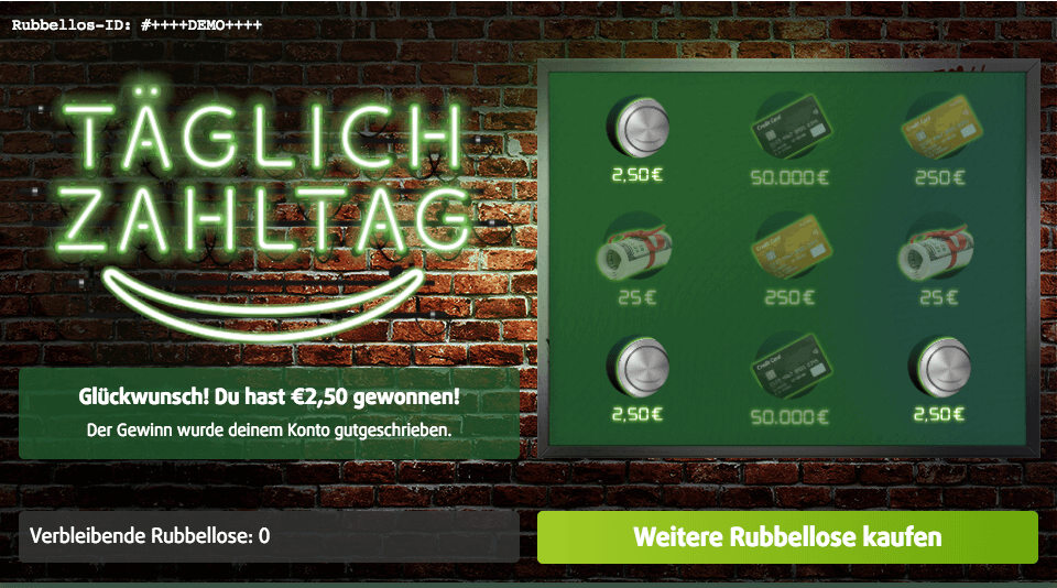 Täglich Zahltag Rubbellos