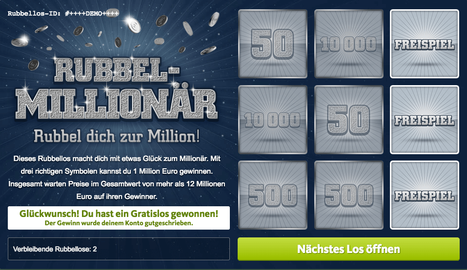 Rubbel-Millionär Rubbellos