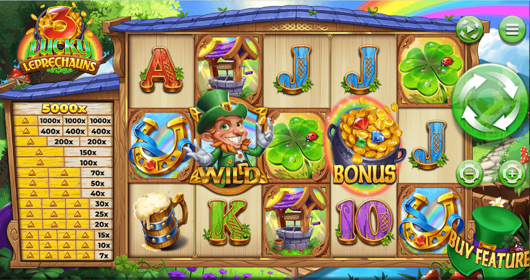 3 Lucky Leprechauns Kobold Slot von Yggdrasil