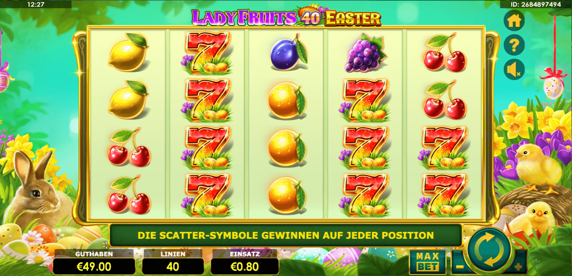 Lady Fruits 40 Easter Edition Slot